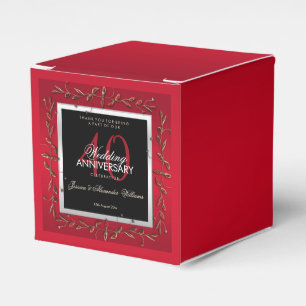 Elegant Ruby Jewels 40th Wedding Anniversary Favor Box