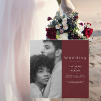 Elegant Ruby Red Couple Photo Save the Date