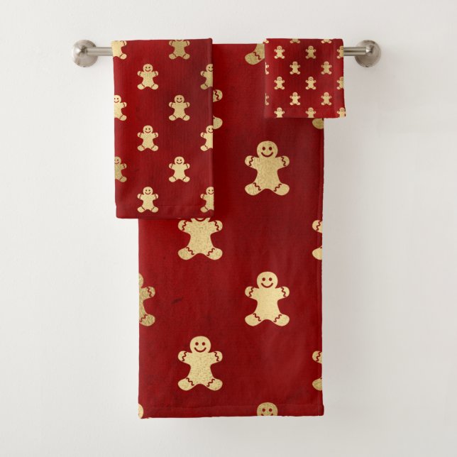 Élégant Ruby Rouge et Gold Gingerbread Homme (En situation)