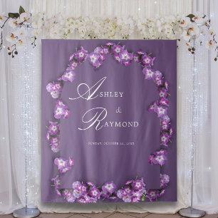 Elegant Rum Rustic Purple Lilac Arch Florals Tapestry