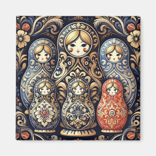Elegant Russian doll magnet