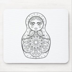Elegant Russian Doll Mouse Pad