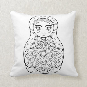 Elegant Russian Doll Throw Pillow