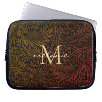 Elegant Rust Orange Gold Floral Script Monogram