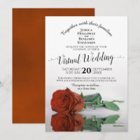 Elegant Rust Orange Romantic Rose Virtual Wedding