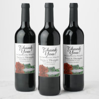 Elegant Rust Orange Rose Wedding Thank You
