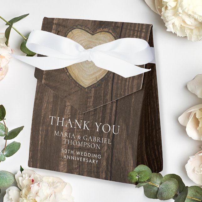 Elegant Rustic 50th Wedding Anniversary Favor Box (Creator Uploaded)