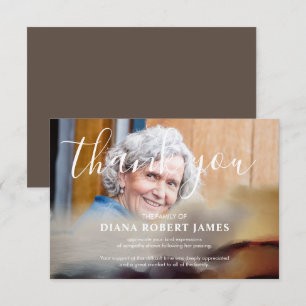 Elegant Rustic Abstract Typography Sympathy Photo Thank You Card