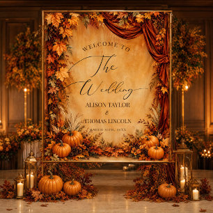 Elegant Rustic Autumn Harvest Backdrop Tapestry
