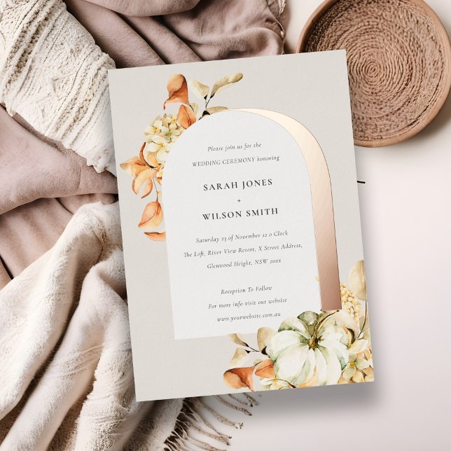 Elegant Rustic Autumn Pumpkin Arch Floral Wedding (Creator Uploaded)