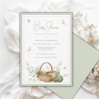 Elegant Rustic Basket Greenery Baby Shower