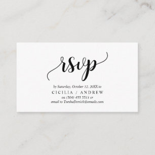 Elegant Rustic Black, Invitation RSVP, respond