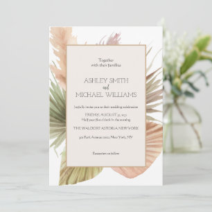 Elegant Rustic Boho Floral Botaniqe Wedding Invitation