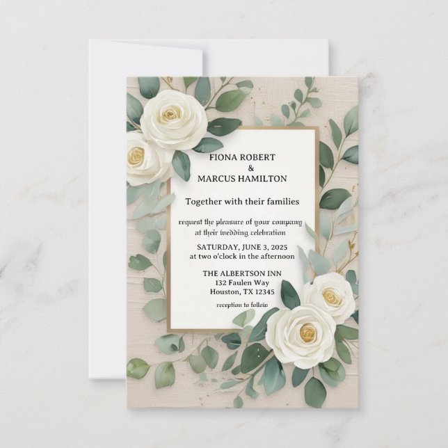 Elegant Rustic Boho Floral  Save The Date (Front)
