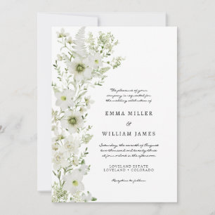 Elegant Rustic Boho Greenery Wedding Invitation