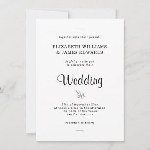 Elegant Rustic Boho Wedding Invitation