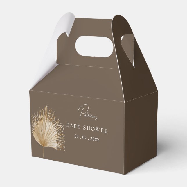 Elegant Rustic Botanical Boho Baby Shower Favor Box (Front Side)