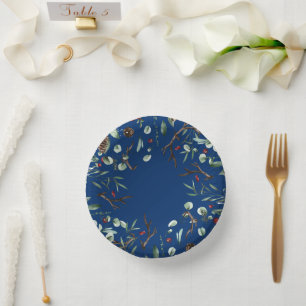 Elegant Rustic Botanical Greenery 2025 New Year Paper Plate