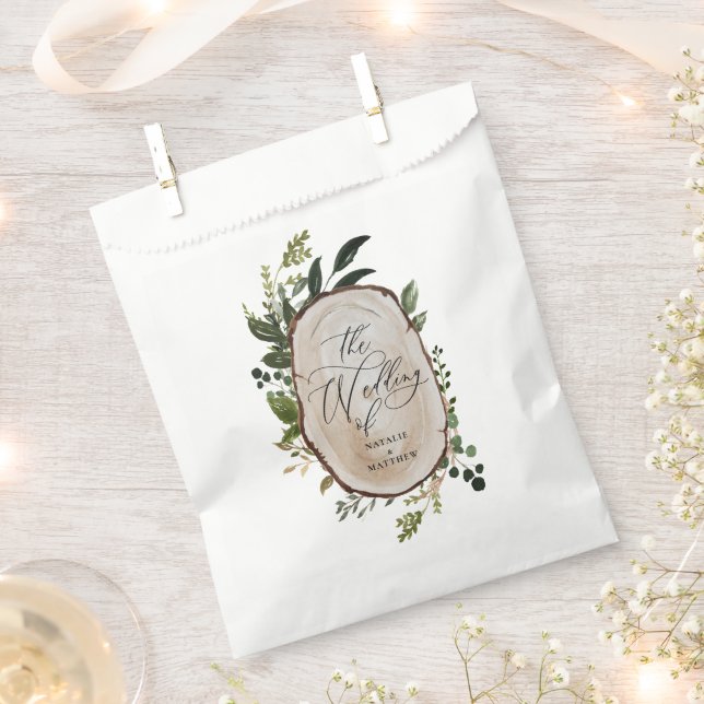 Elegant Rustic Botanical Greenery wedding party Favour Bag (Clipped)