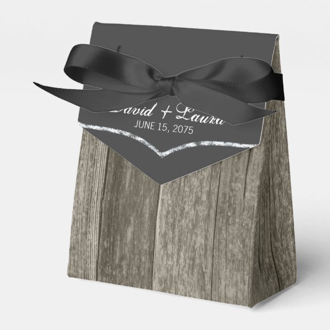 Elegant Rustic Chalkboard Favor Box (Front Side)