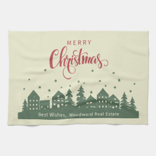 Elegant Rustic Chic Christmas Houses Real Estate  Kitchen Towel