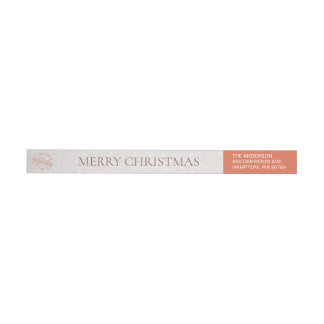 Elegant Rustic Christmas Burnt Orange Wrap Around Label