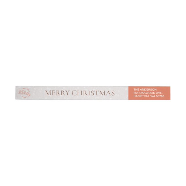 Elegant Rustic Christmas Burnt Orange Wrap Around Label (Individual)