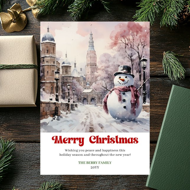 Elegant rustic Christmas scene card vintage city (Elegant rustic Christmas scene card vintage festive joy

)