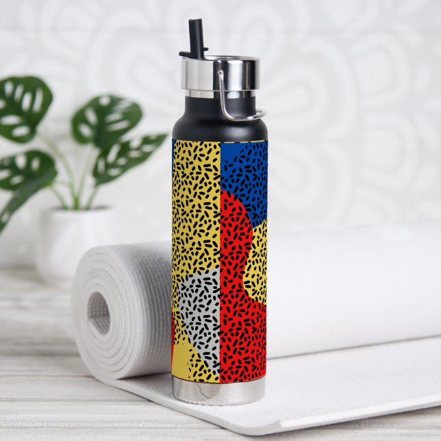 Elegant Rustic Colourful Dots  Water Bottle (Yoga)