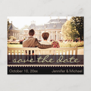 Elegant Rustic Country Vintage Save the Date Announcement Postcard