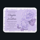 Elegant rustic dusty blue roses floral wedding magnet<br><div class="desc">Elegant rustic wedding magnet with dusty blue roses,  perfect for a romantic wedding. Personalize it with your text,  font or background.</div>