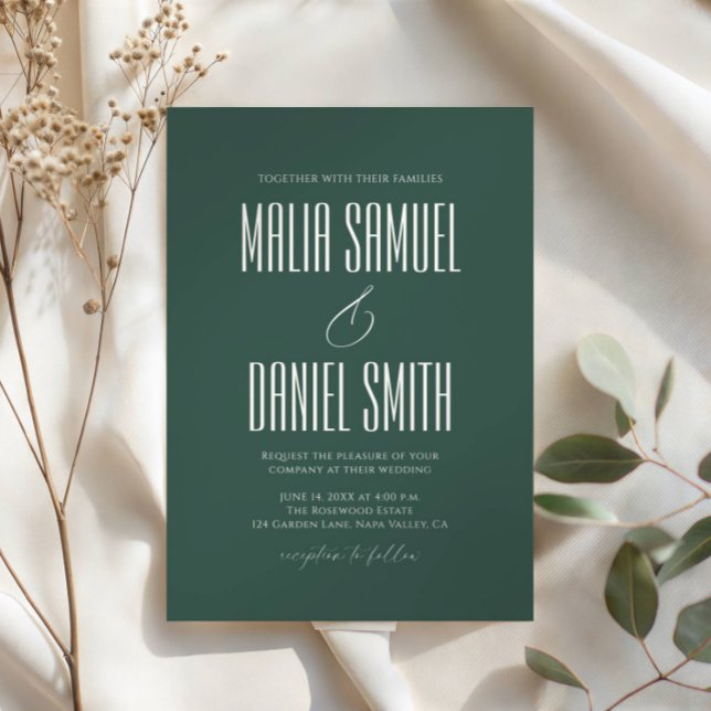 Elegant Rustic Emerald Green Wedding Invitation (Créateur téléchargé)