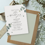 Elegant Rustic Eucalyptus Calligraphy Wedding  Invitation<br><div class="desc">The leaves point to the couple's names in a combination of classic serif typography with chic elegant calligraphy. This design is great for a rustic, fall, winter, country or outdoor wedding.. If you need help, additional colours or pieces please contact me (Maria) using the contact button below. Choose from gold,...</div>
