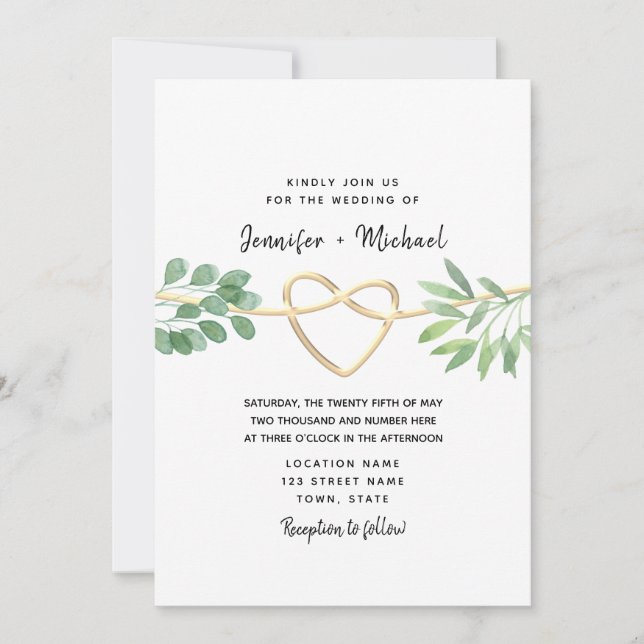Elegant Rustic Eucalyptus Greenery Wedding Invitat Invitation (Front)