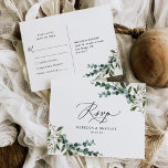 Elegant Rustic Eucalyptus Greenery Wedding RSVP Postcard<br><div class="desc">Designed to coordinate with our Rustic Greenery wedding collection,  this customizable RSVP card,  features mixed watercolor greenery botanicals,  modern calligraphy script paired with a classy serif font in black. Matching items available.</div>