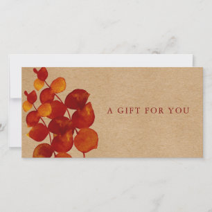 Elegant Rustic Eucalyptus Leaves Gift Certificate