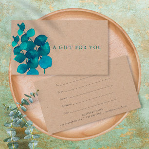 Elegant Rustic Eucalyptus Leaves Gift Certificate