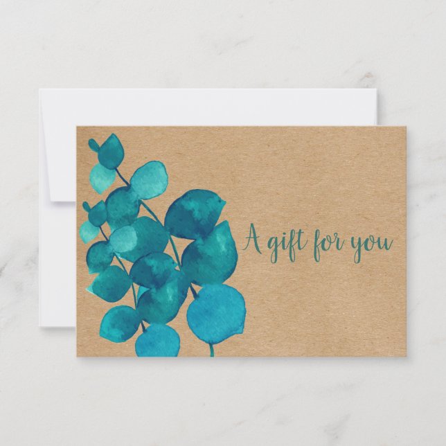 Elegant Rustic Eucalyptus Leaves Gift Certificate (Front)