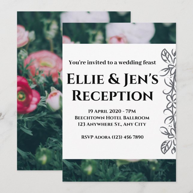 Elegant Rustic Eucalyptus Leaves Greenery Wedding Card (Front/Back)