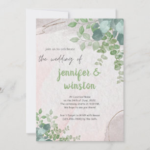Elegant Rustic Eucalyptus Leaves Wedding Save The Date