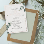 Elegant Rustic Eucalyptus Script Wedding Rose<br><div class="desc">A gorgeous foil and eucalyptus design, the leaves point to the couple's names in a combination of classic serif typography with chic calligraphy with pops of rose gold foil stamped. This design is great for a rustic, fall, winter, country or outdoor wedding. If you need help, additional colours or pieces...</div>