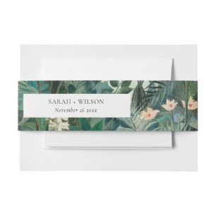 Elegant Rustic Exotic Tropical Rainforest Wedding Invitation Belly Band