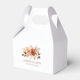 Elegant Rustic Fall Autumn Floral Wedding Favor Box