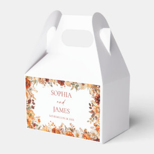 Elegant Rustic Fall Autumn Floral Wedding Favor Box