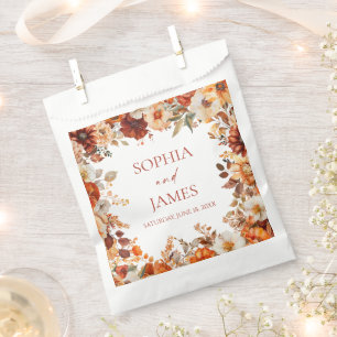 Elegant Rustic Fall Autumn Floral Wedding Favour Bag