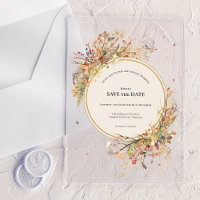 Elegant Rustic Fall Beige Save the Date