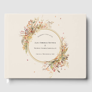 Elegant Rustic Fall Beige Wedding Guest Book