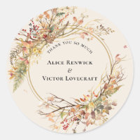 Elegant Rustic Fall Beige Wedding Thank You Favour