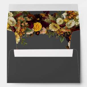 Elegant rustic fall floral personalized wedding envelope