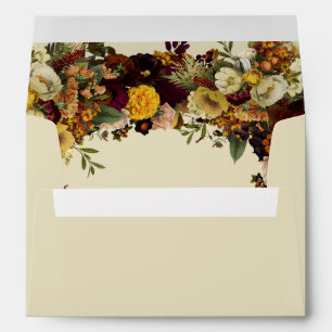 Elegant rustic fall floral personalized wedding envelope